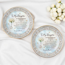 Load image into Gallery viewer, Personalized Ceramic Jewelry Dish Birth Month Flowers Gift for Daughter
