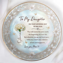 Load image into Gallery viewer, Personalized Ceramic Jewelry Dish Birth Month Flowers Gift for Daughter
