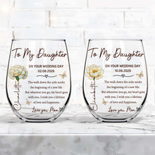 Load image into Gallery viewer, Personalized Stemless Wine Glass Custom Name Gift for Daughter Wedding Day
