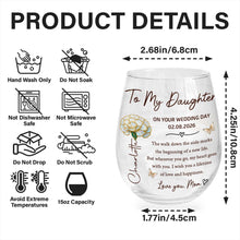 Load image into Gallery viewer, Personalized Stemless Wine Glass Custom Name Gift for Daughter Wedding Day
