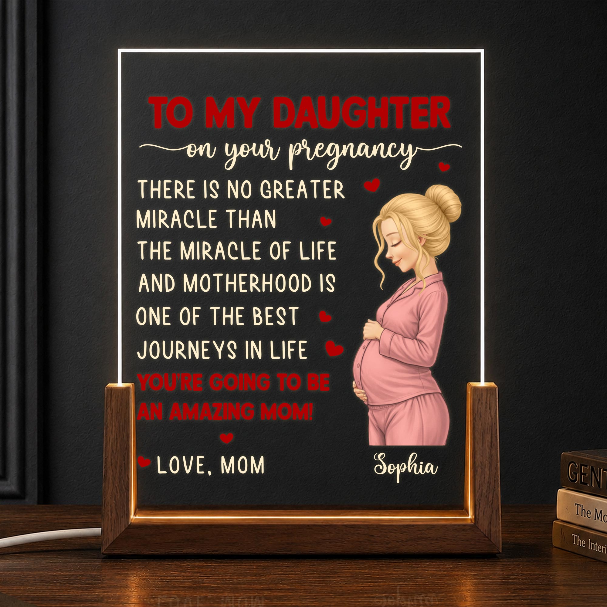 Personalized Acrylic Night Light Custom Gift for Daughter