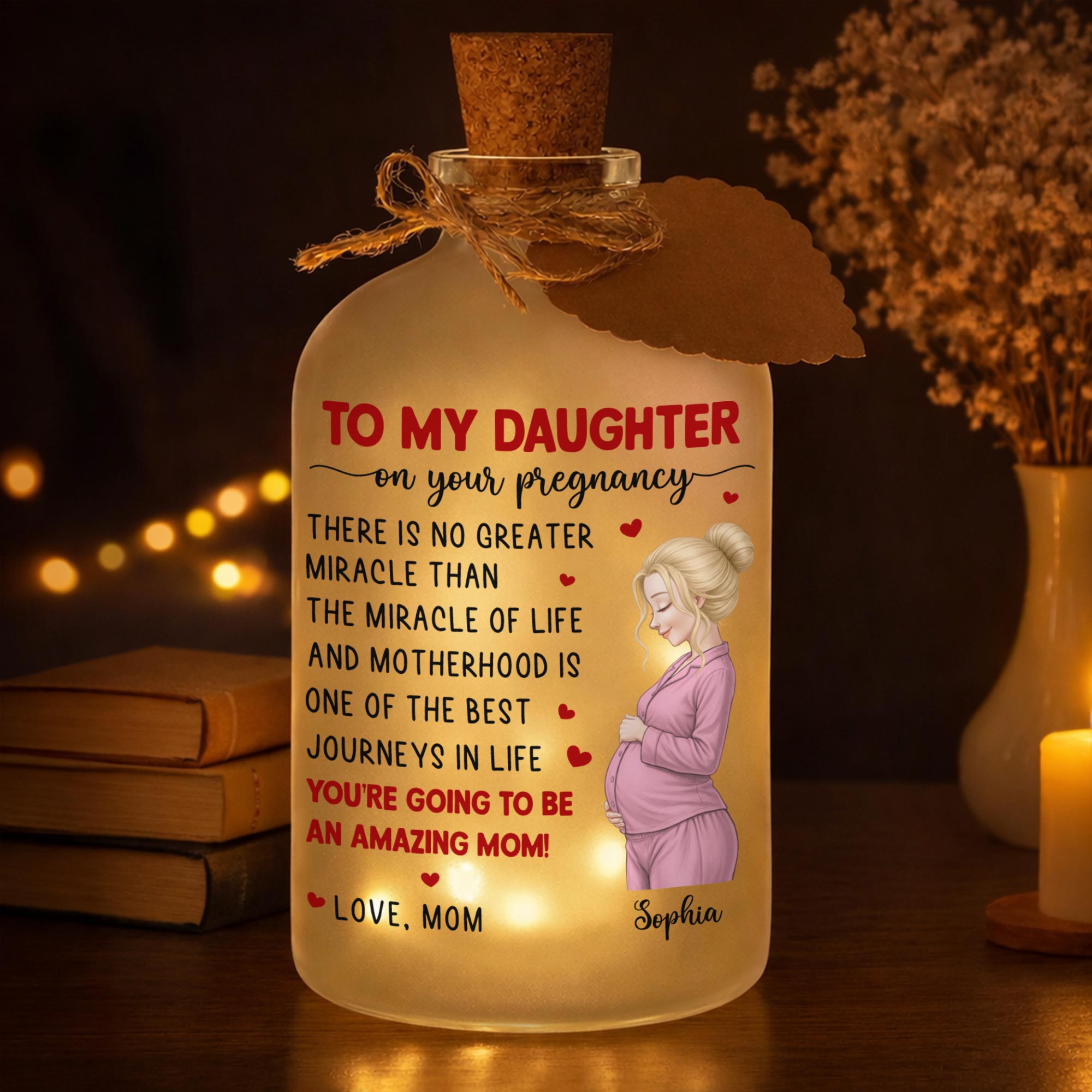 Personalized Frosted Short Bottle Light Custom Name Gift for Daughter