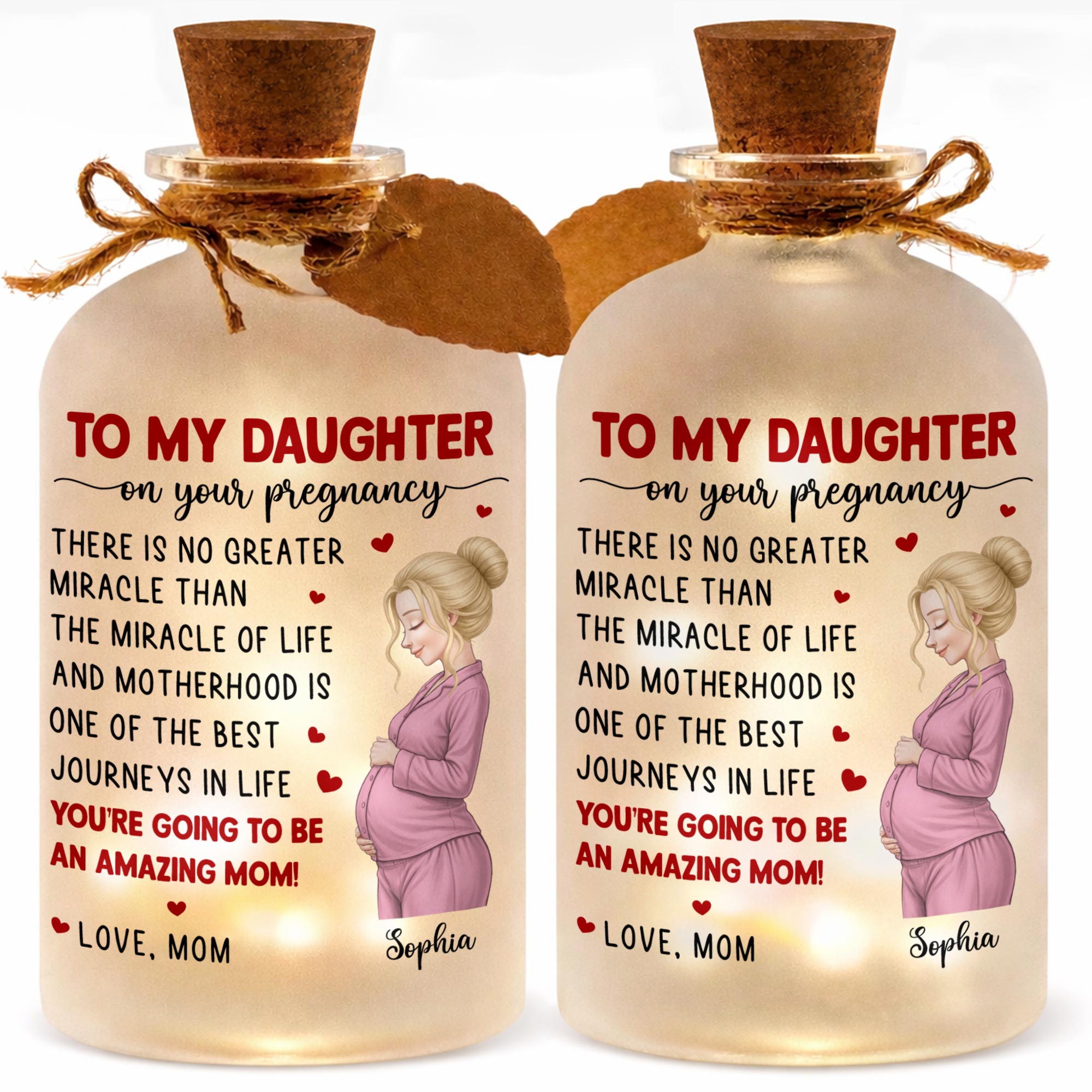 Personalized Frosted Short Bottle Light Custom Name Gift for Daughter