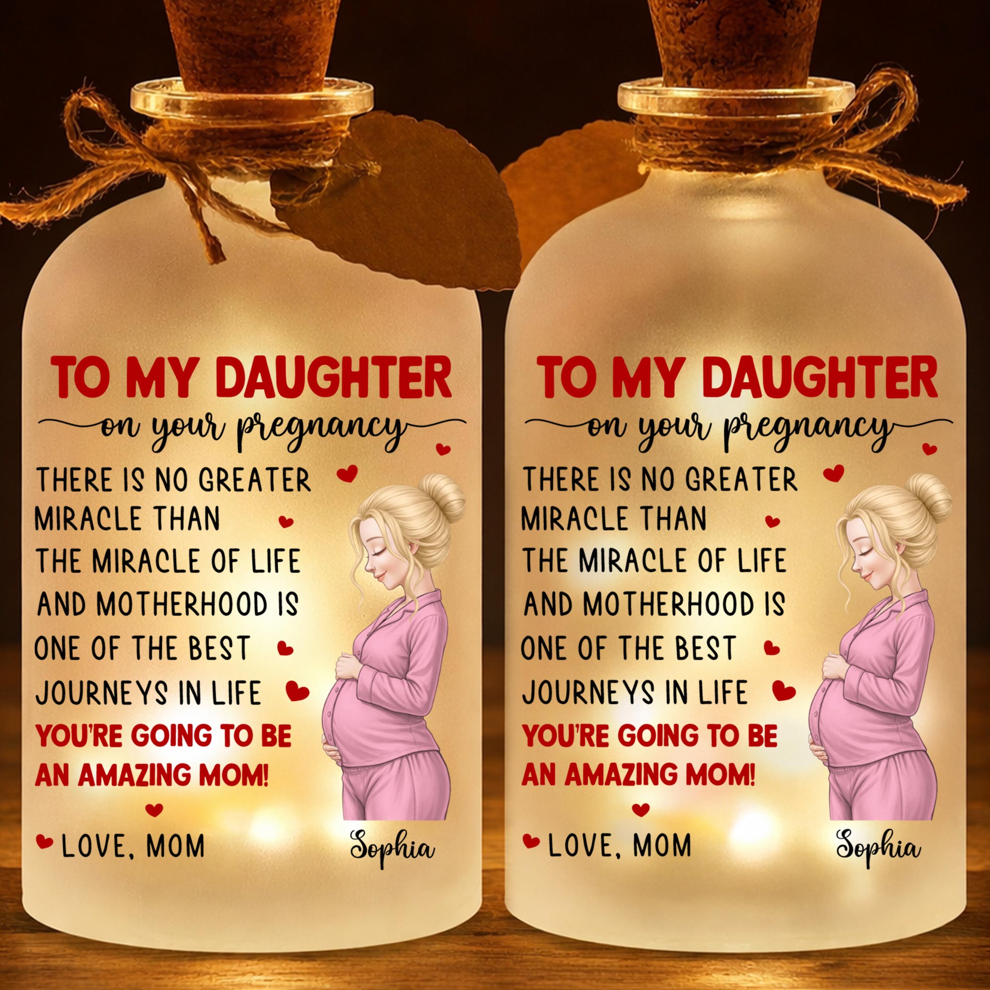 Personalized Frosted Short Bottle Light Custom Name Gift for Daughter