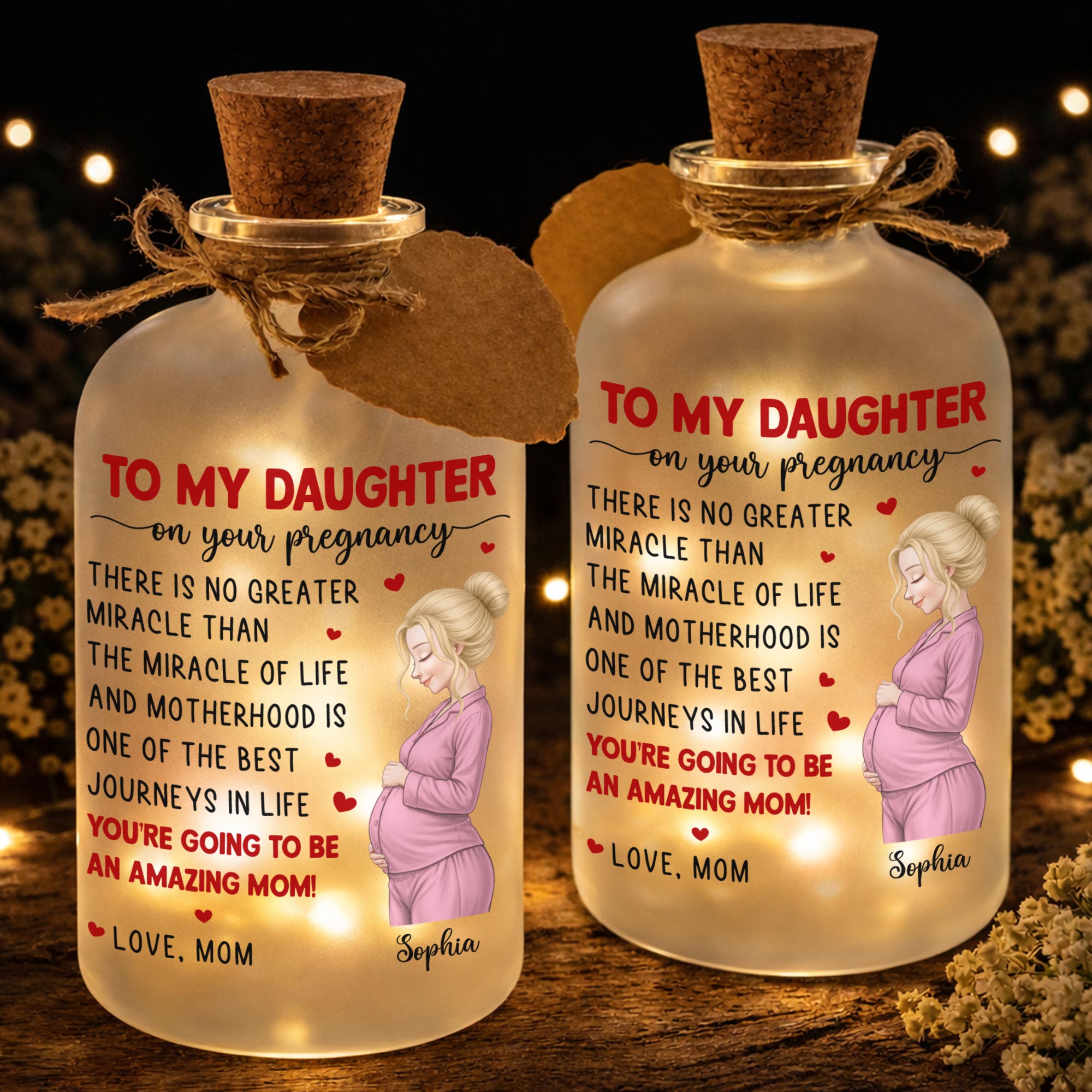 Personalized Frosted Short Bottle Light Custom Name Gift for Daughter