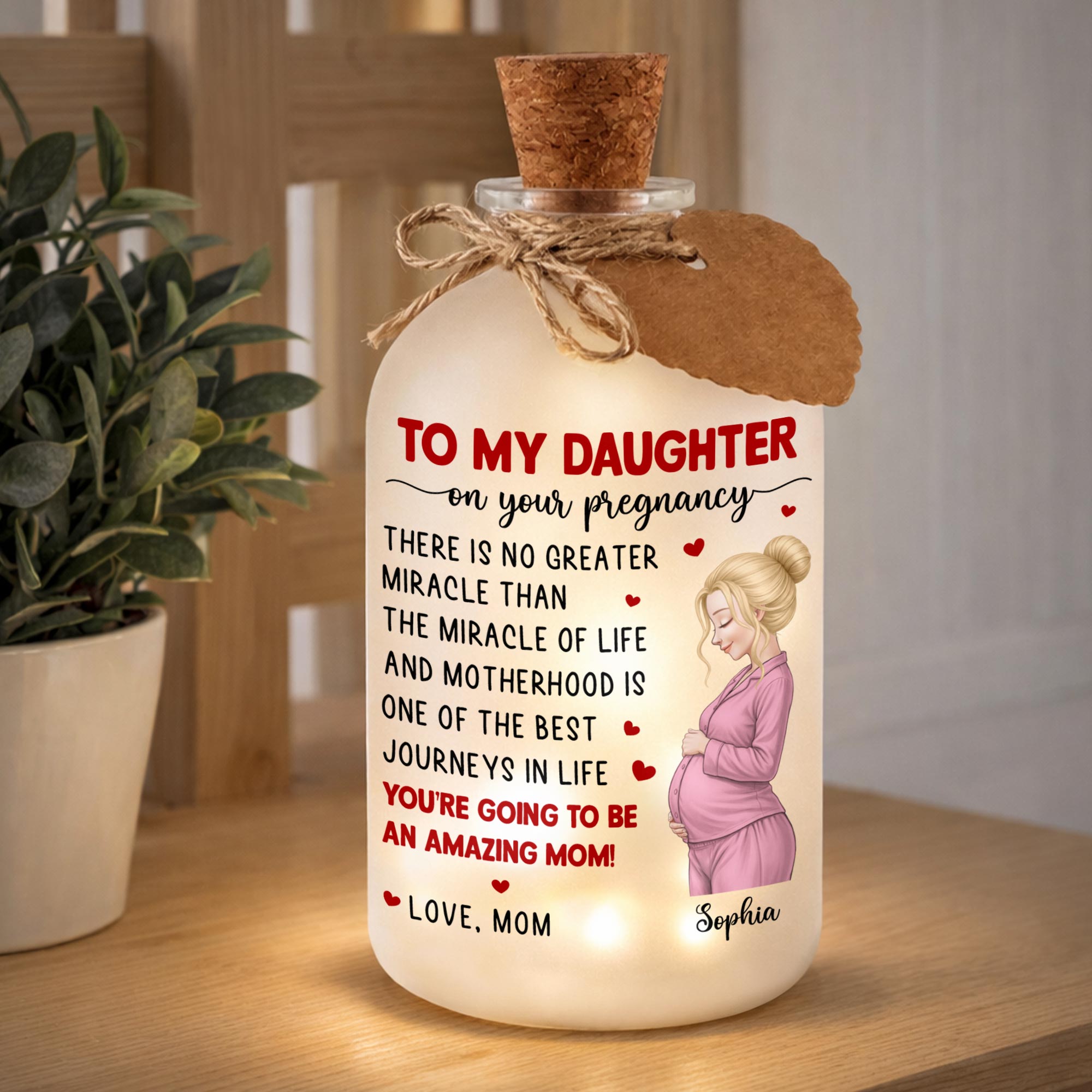 Personalized Frosted Short Bottle Light Custom Name Gift for Daughter
