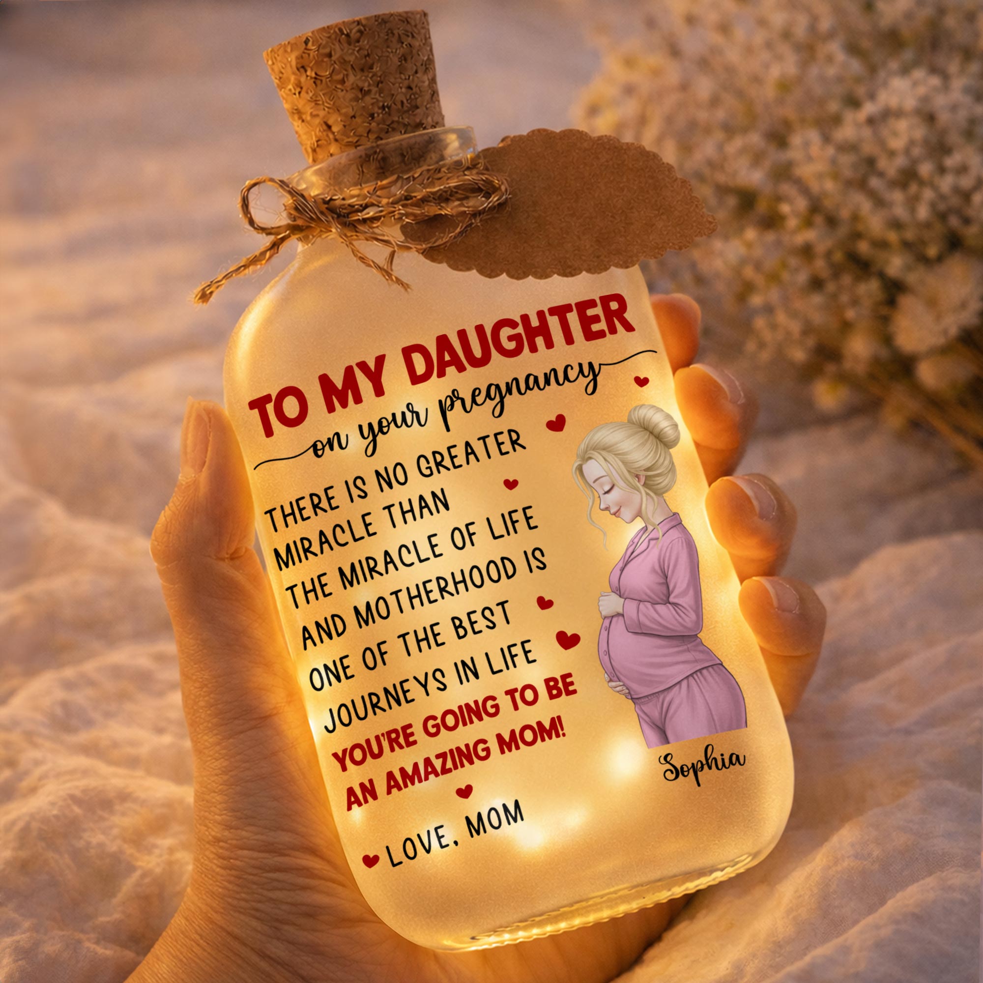 Personalized Frosted Short Bottle Light Custom Name Gift for Daughter