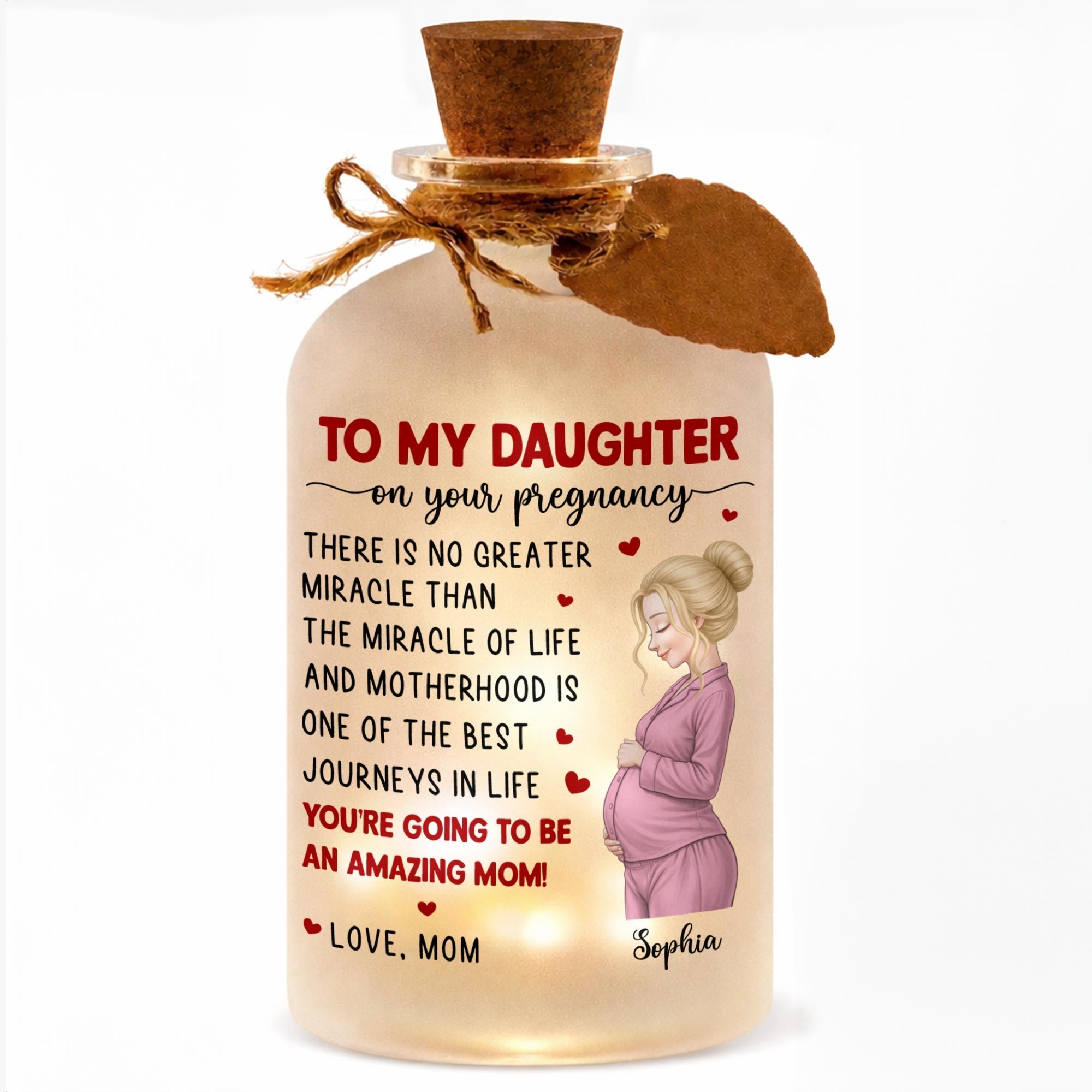 Personalized Frosted Short Bottle Light Custom Name Gift for Daughter