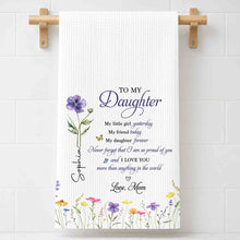 Load image into Gallery viewer, Personalized Kitchen Towel Birth Month Flowers Gift for Daughter
