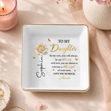 Load image into Gallery viewer, Personalized Ceramic Jewelry Dish Custom Name Gift for Daughter
