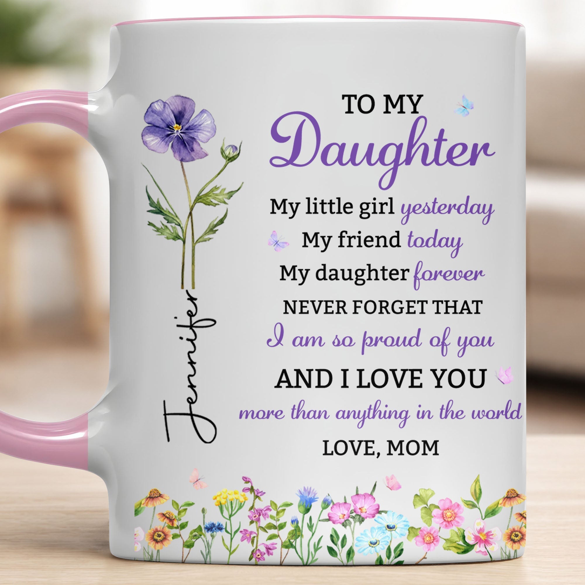 Personalized Accent Mug Custom Name Gift for Daughter