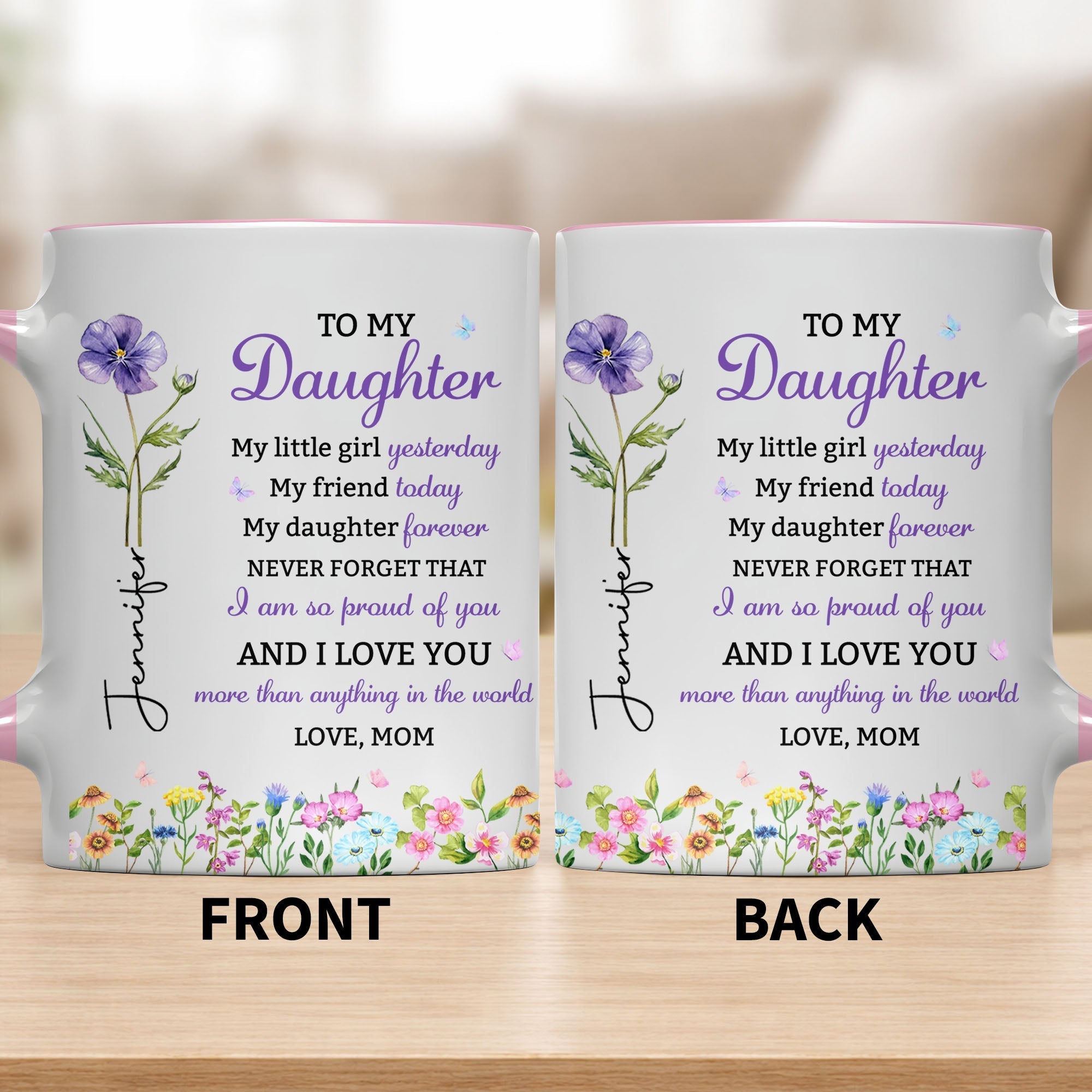 Personalized Accent Mug Custom Name Gift for Daughter