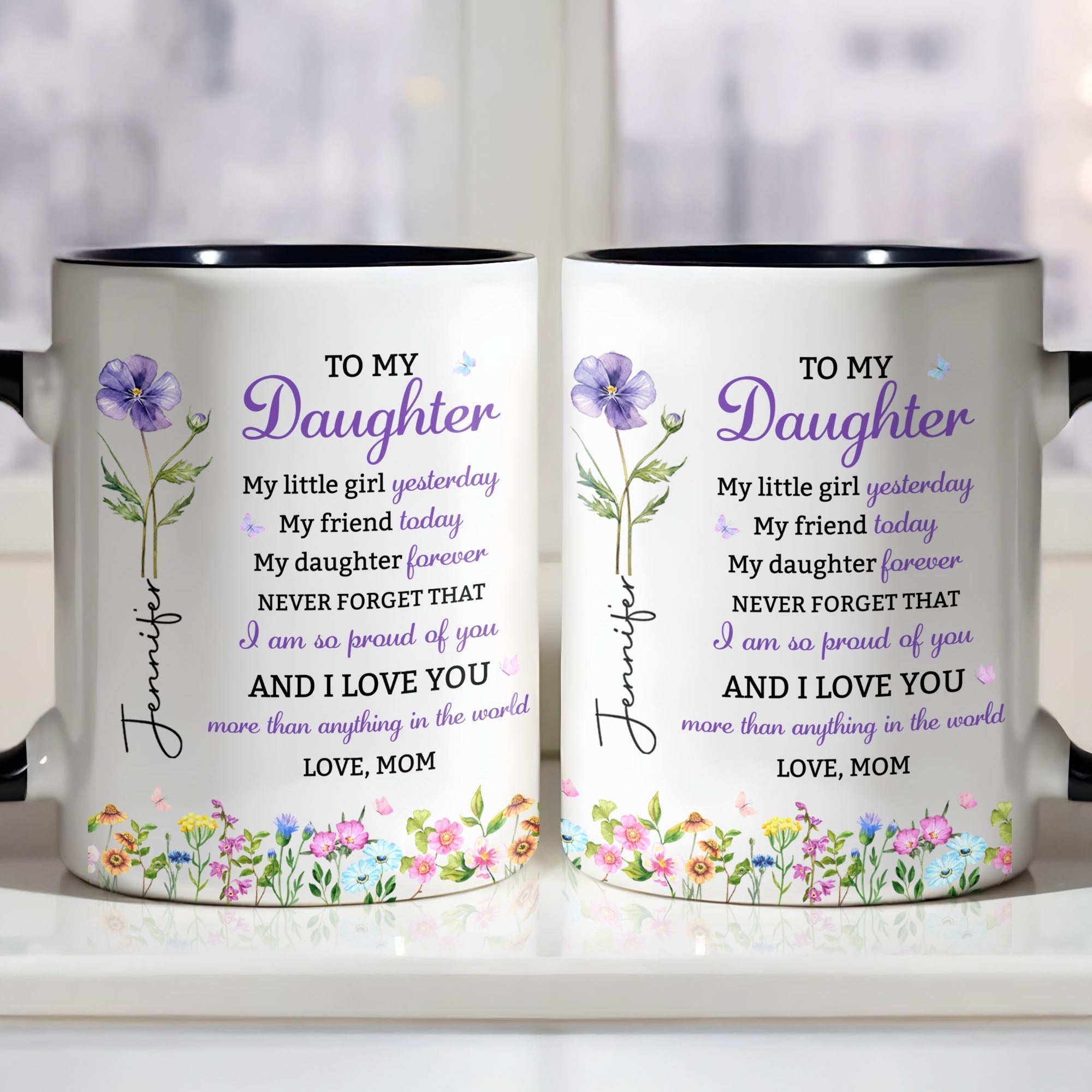 Personalized Accent Mug Custom Name Gift for Daughter