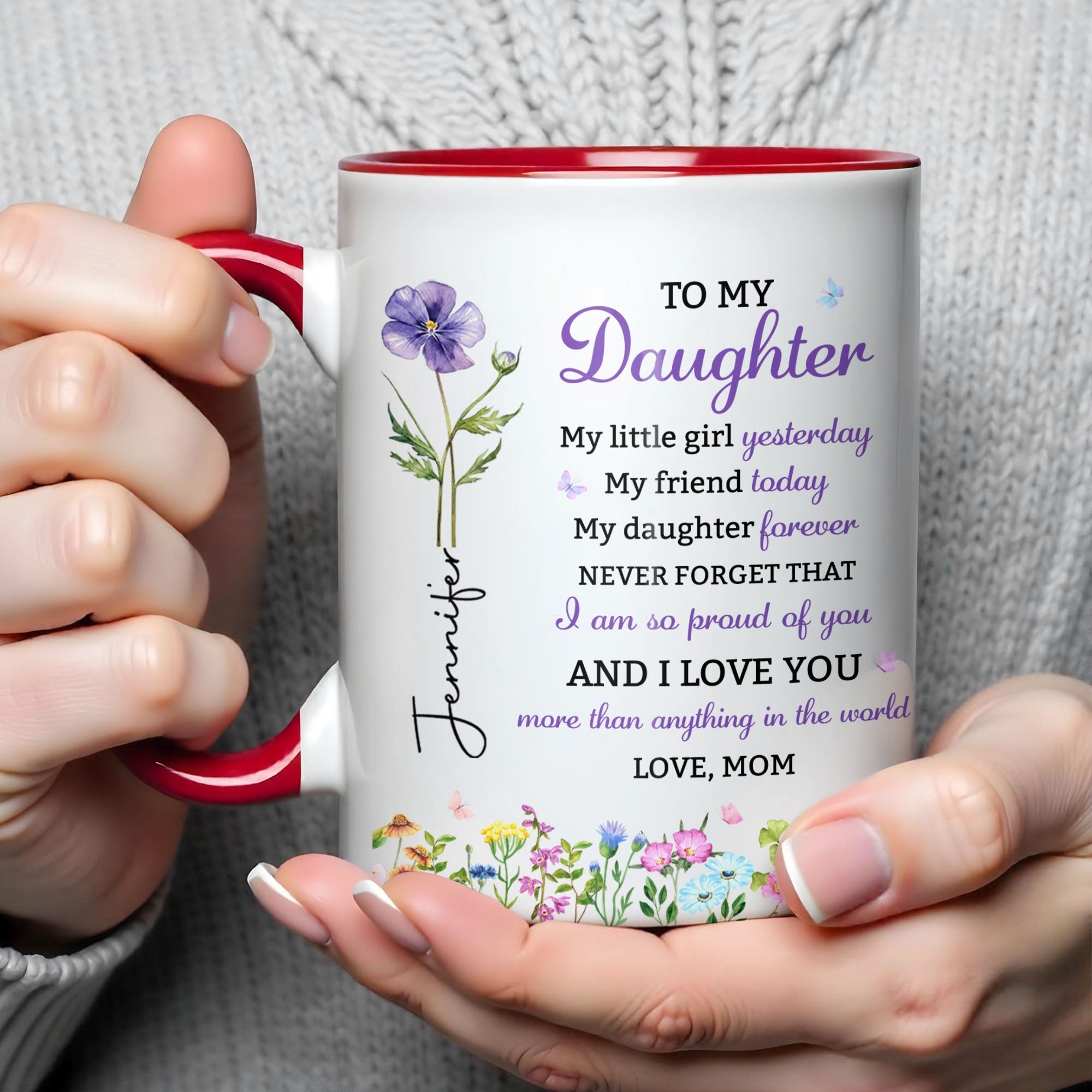 Personalized Accent Mug Custom Name Gift for Daughter