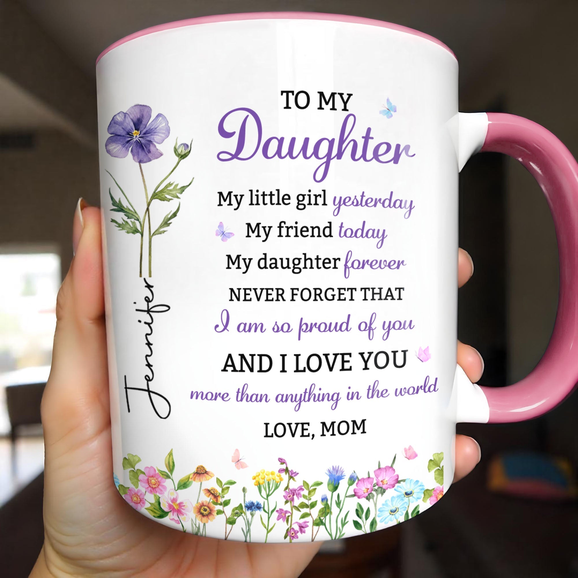Personalized Accent Mug Custom Name Gift for Daughter