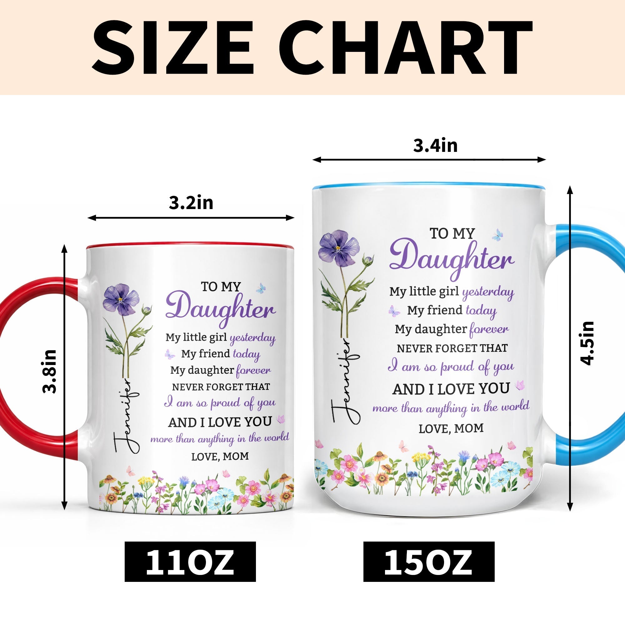 Personalized Accent Mug Custom Name Gift for Daughter
