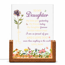 Load image into Gallery viewer, Personalized Acrylic Night Light with Wooden Base for Daughter Gift
