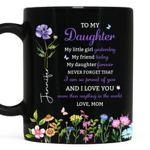 Load image into Gallery viewer, Personalized Black Mug Custom Message Gift for Daughter
