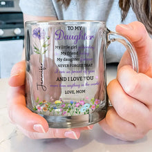 Load image into Gallery viewer, Personalized Glass Mug Custom Birth Month Flowers Gift for Daughter
