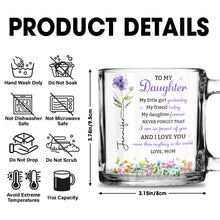 Load image into Gallery viewer, Personalized Glass Mug Custom Birth Month Flowers Gift for Daughter
