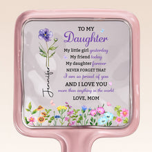Load image into Gallery viewer, Personalized Handheld Mirror Custom Birth Month Flowers Gift for Daughter
