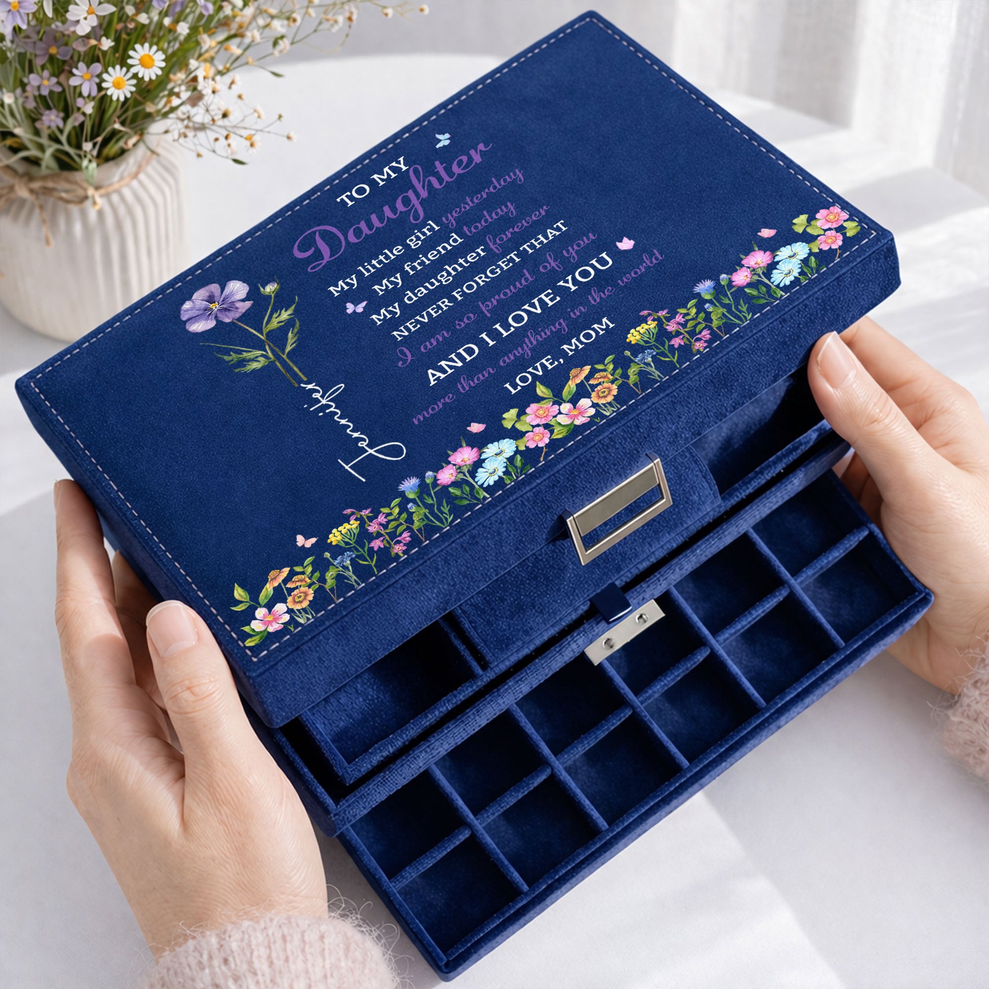 Personalized Jewelry Storage Box Custom Name Gift for Daughter