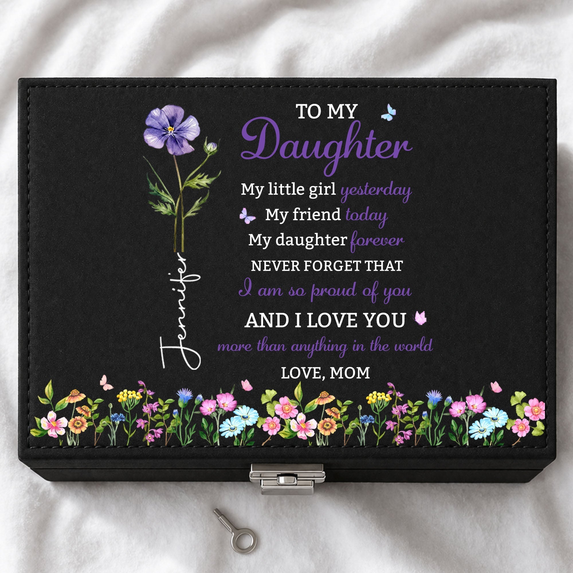 Personalized Jewelry Storage Box Custom Name Gift for Daughter