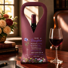 Load image into Gallery viewer, Personalized Leather Wine Bag Custom Name Gift for Daughter
