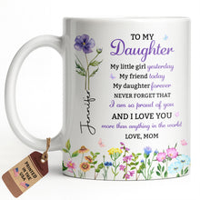 Load image into Gallery viewer, Personalized Floral Butterfly Coffee Mug Custom Gift for Daughter
