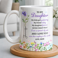 Load image into Gallery viewer, Personalized Floral Butterfly Coffee Mug Custom Gift for Daughter
