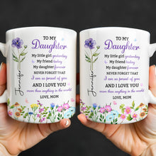 Load image into Gallery viewer, Personalized Floral Butterfly Coffee Mug Custom Gift for Daughter
