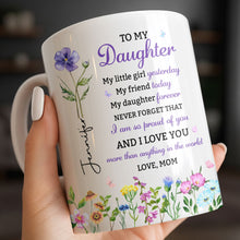 Load image into Gallery viewer, Personalized Floral Butterfly Coffee Mug Custom Gift for Daughter
