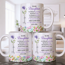 Load image into Gallery viewer, Personalized Floral Butterfly Coffee Mug Custom Gift for Daughter
