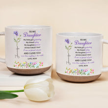 Load image into Gallery viewer, Personalized Pottery Mug Custom Name Floral Gift for Daughter
