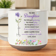 Load image into Gallery viewer, Personalized Pottery Mug Custom Name Floral Gift for Daughter
