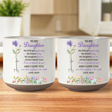 Load image into Gallery viewer, Personalized Pottery Mug Custom Name Floral Gift for Daughter
