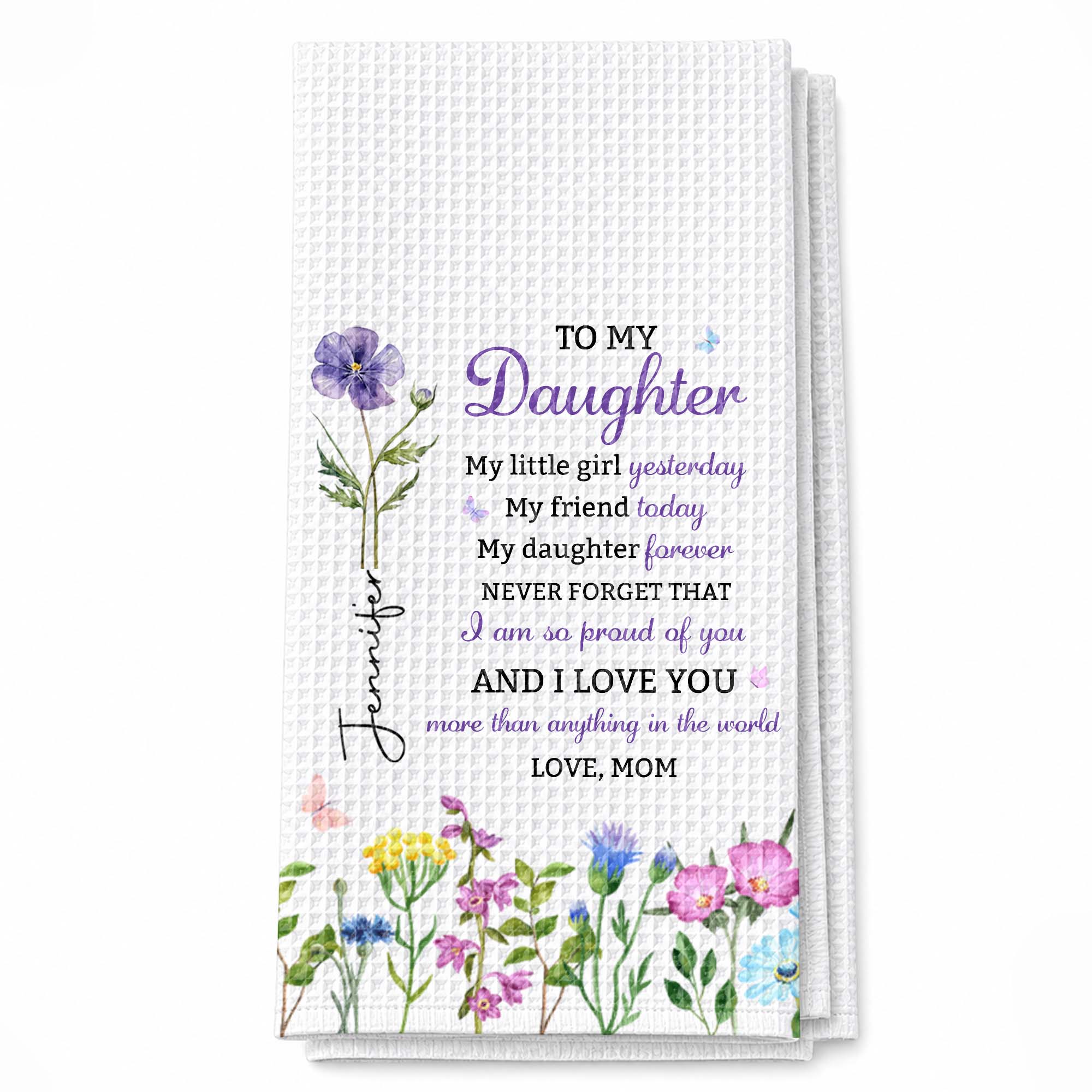 Personalized Kitchen Towel Custom Name Gift for Daughter