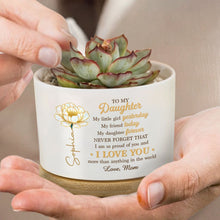 Load image into Gallery viewer, Personalized Ceramic Plant Pot Custom Message Gift for Daughter
