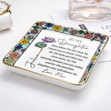 Load image into Gallery viewer, Personalized Ceramic Jewelry Dish Birth Month Flowers Gift for Daughter
