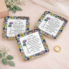 Load image into Gallery viewer, Personalized Ceramic Jewelry Dish Birth Month Flowers Gift for Daughter

