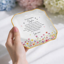 Load image into Gallery viewer, Personalized Lace Square Jewelry Dish Custom Name Gift for Daughter
