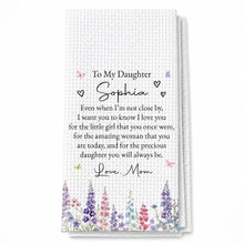 Load image into Gallery viewer, Personalized Kitchen Towel for Daughter with Flowers &amp; Butterflies Gift
