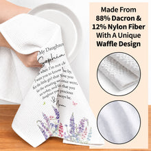 Load image into Gallery viewer, Personalized Kitchen Towel for Daughter with Flowers &amp; Butterflies Gift
