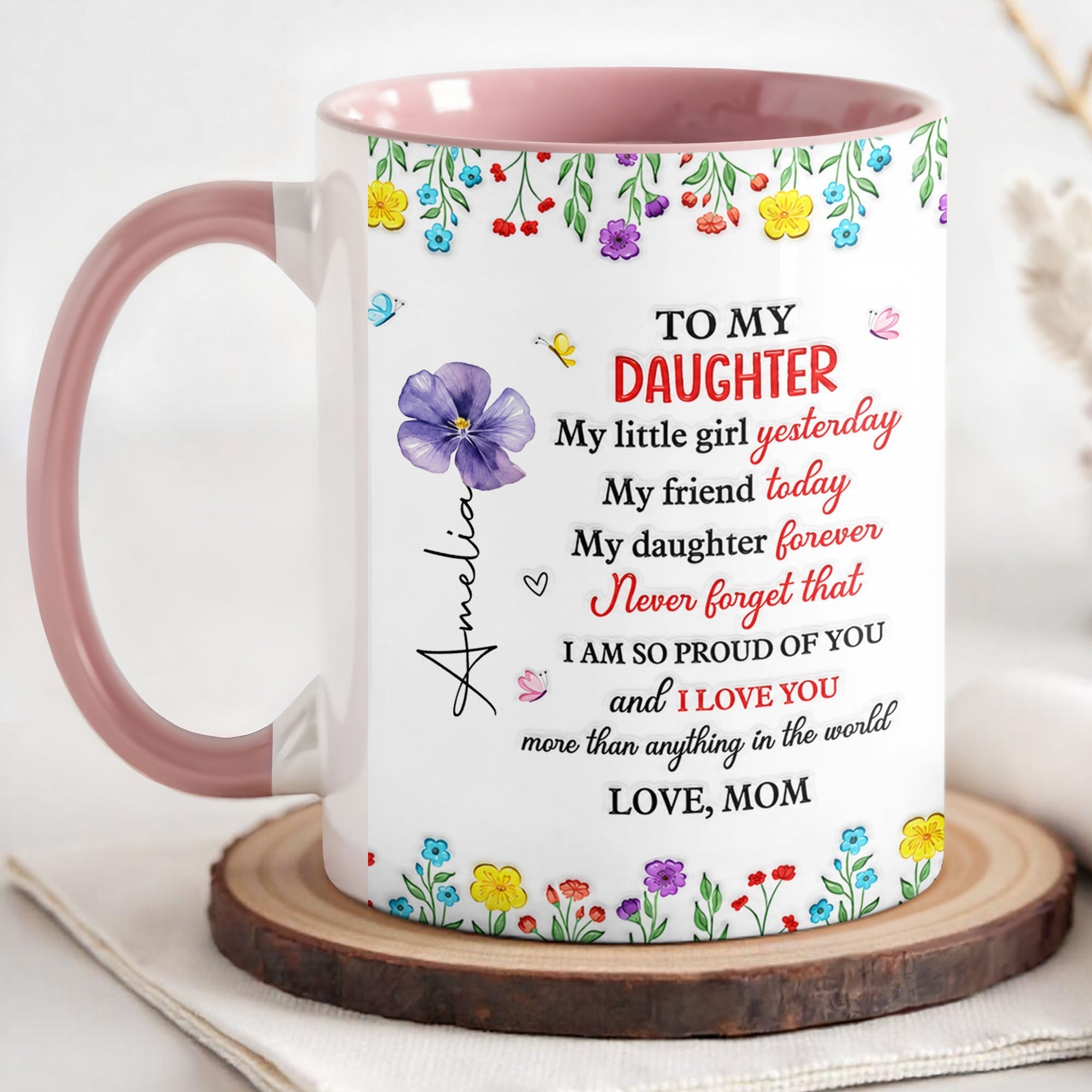 Personalized Accent Mug Custom Name Gift for Daughter