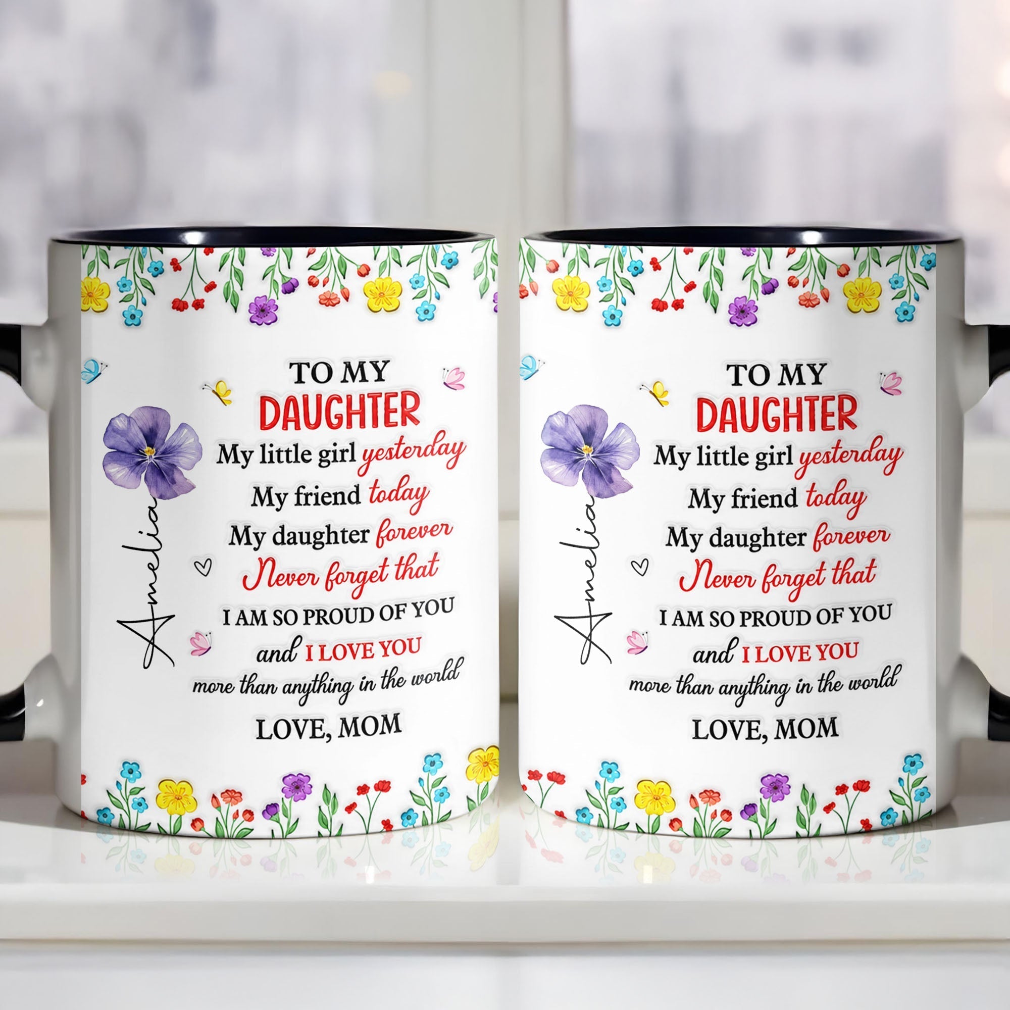 Personalized Accent Mug Custom Name Gift for Daughter