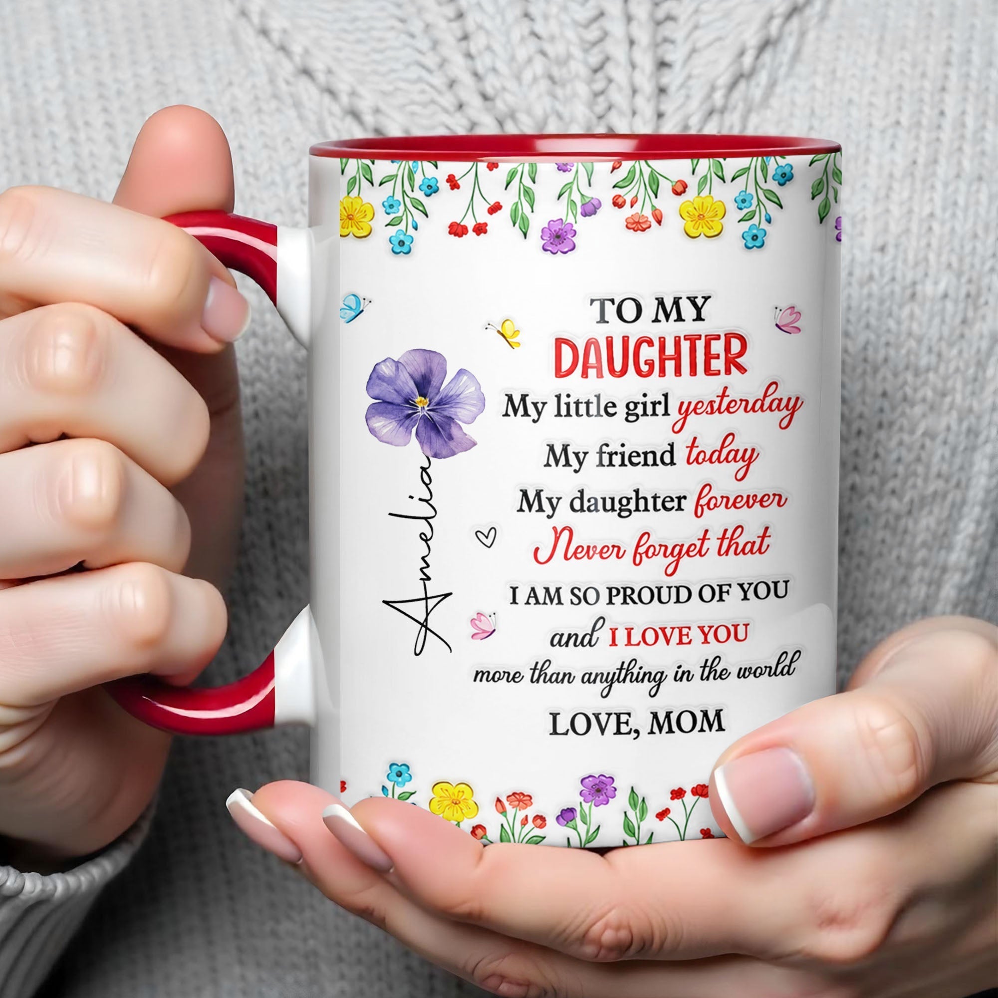 Personalized Accent Mug Custom Name Gift for Daughter