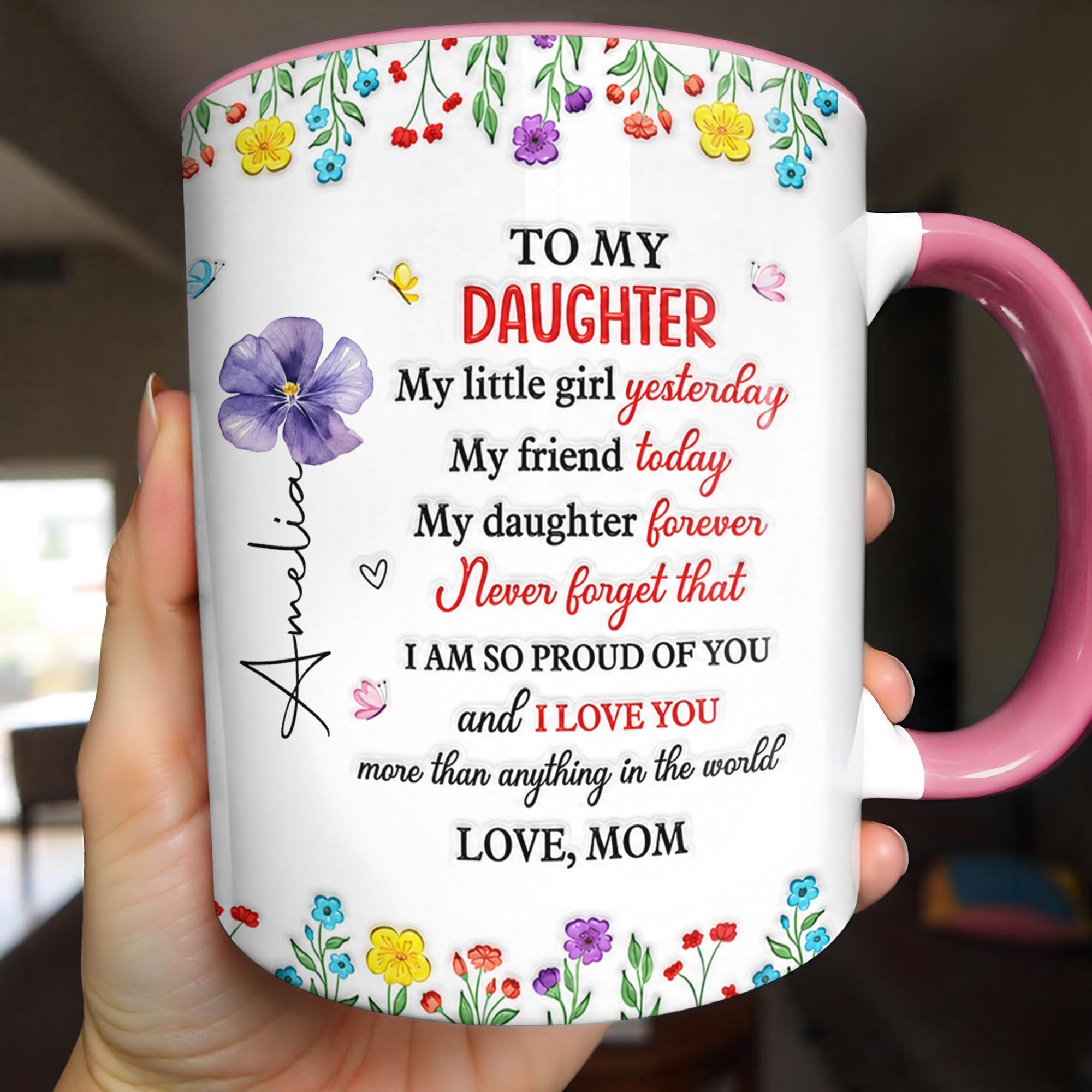 Personalized Accent Mug Custom Name Gift for Daughter