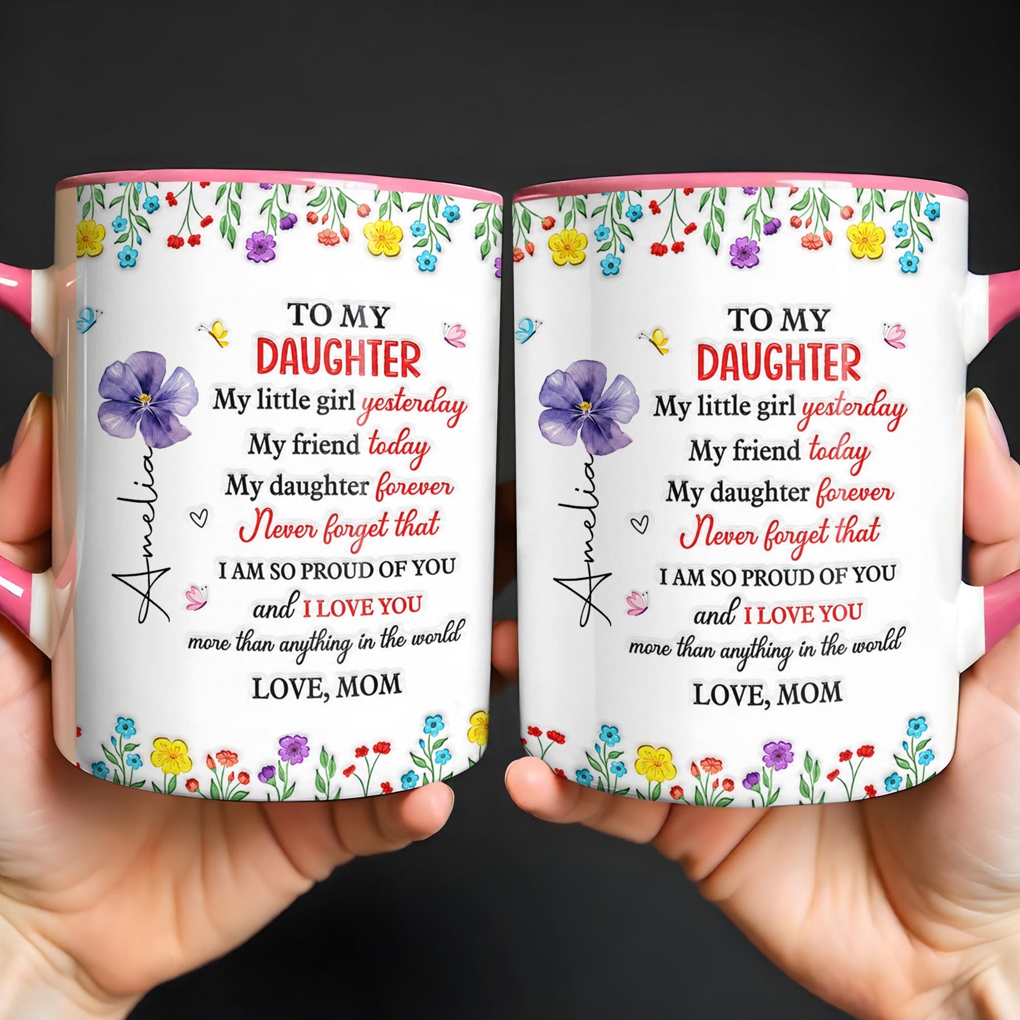Personalized Accent Mug Custom Name Gift for Daughter