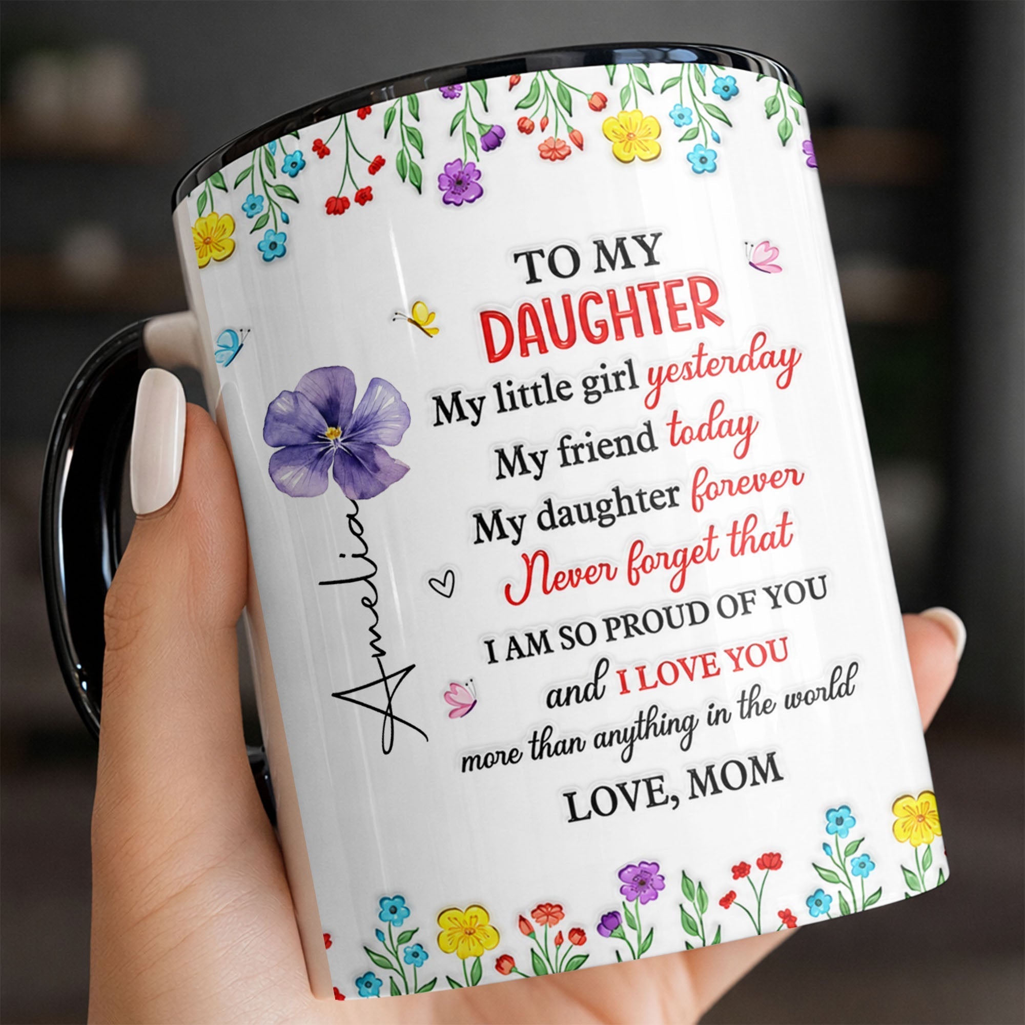 Personalized Accent Mug Custom Name Gift for Daughter