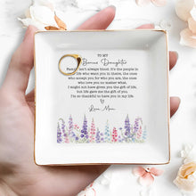 Load image into Gallery viewer, Personalized Floral Heart Jewelry Dish Custom Gift for Bonus Daughter
